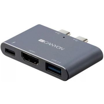 Canyon HUB USB Canyon CNS-TDS01DG, USB Type C, HDMI, USB 3.0, Gri