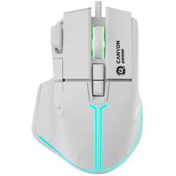 Canyon Mouse Gaming Canyon GM-636 Fortnax, RGB, USB, cu fir, 20000 dpi, Alb