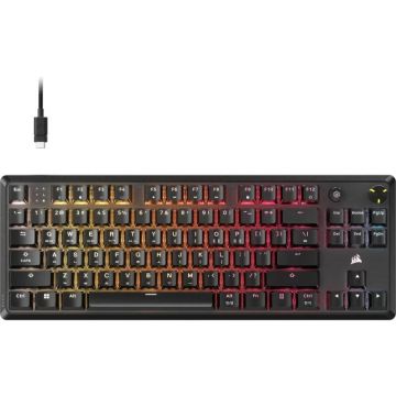 CORSAIR Tastatura Gaming Corsair K70 Core TKL, RGB, MLX Red V2, Linear Switch, Mecanica, amortizare a sunetului