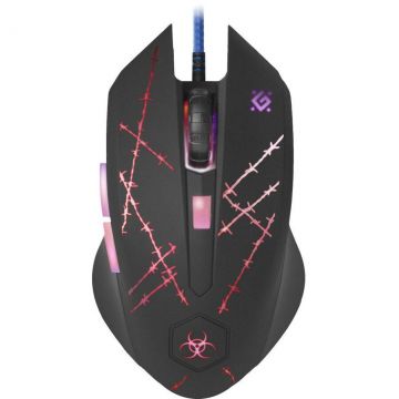 Defender Mouse Gaming Defender Forced GM-020L, Wired, iluminare RGB, Negru