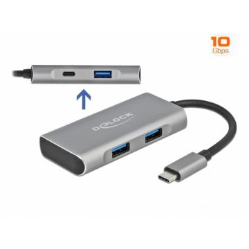 Delock HUB 3.2 Gen 2-C la 3 x USB-A + 1 x USB-C, Delock 63261