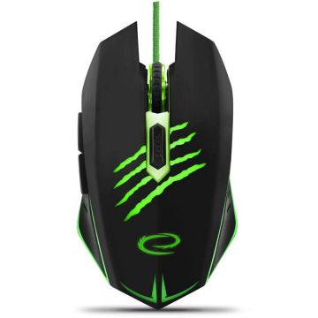ESPERANZA Mouse optic cu fir, Esperanza EGM209G, pentru dreptaci, USB-A, 2400 DPI,Negru/Verde