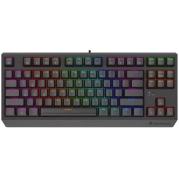 Genesis Tastatura gaming mecanica cu fir Genesis Thor 230 TKL Lite, iluminare multicolor, switch Linear, switch model Outemu Red, numar taste 87, 11 butoane multimedia, Negru