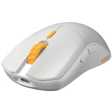 Glorious Mouse gaming Glorious Series One PRO Wireless - Genos - Forge, Ultrausor 50g, Alb Mat, Galben