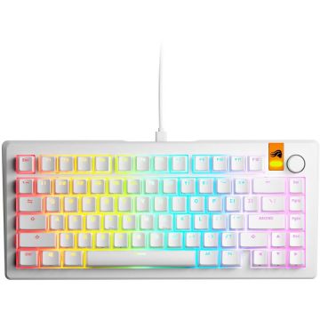 Glorious Tastatura mecanica Glorious GMMK 3, Fox HE Switches, Cu fir, USB, 81 taste, Alb