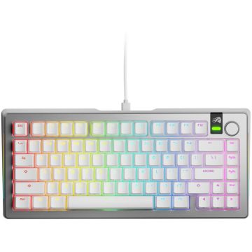 Glorious Tastatura mecanica Glorious GMMK 3 PRO, Fox Switches, 81 taste, Cu fir, USB, Argintiu