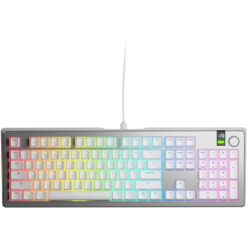 Glorious Tastatura mecanica Glorious GMMK 3 PRO, Fox Switches, Cu fir, USB, 104 taste, Argintiu