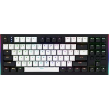 HATOR Tastatura gaming mecanica cu fir Hator Gravity TKL, conectivitate USB, iluminare RGB, tip switch HATOR Aurum Orange Linear rev.2.0, material taste ABS, Negru