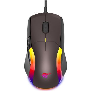 HAVIT Mouse gaming HAVIT MS959S, RGB, 8000 dpi, 8 butoane, USB, Negru