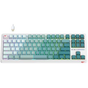 HAVIT Tastatura gaming cu fir Havit KB901L, Alb-Verde