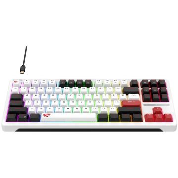 HAVIT Tastatura gaming Havit KB902L, cu fir, Alb-Multicolor