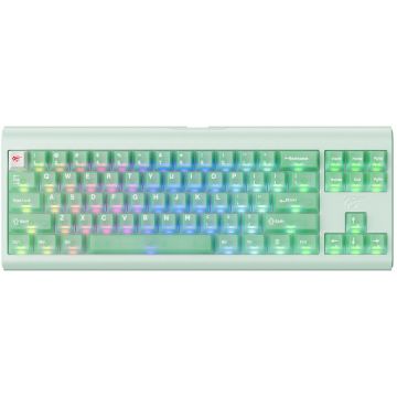 HAVIT Tastatura mecanica gaming HAVIT KB896L x VKS, USB-C, 350mA, Cablu 1.2m, 5V, Iluminare RGB, 360 x 132 x 40 mm , Verde
