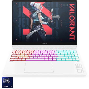 HP Laptop Gaming HP Omen 16-ah0026nn cu procesor Intel® Core™ Ultra 7 - 255HX pana la 5.2GHz, 16.0, 2K, 16GB DDR5 RAM, 1TB SSD, NVIDIA® GeForce RTX™ 5060 8GB GDDR6, Free DOS, Ceramic White