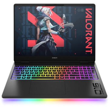 HP Laptop Gaming HP Omen 16-ak0002nn, procesor AMD Ryzen™ AI 9 HX 375 pana la 5.1GHz, 16 inch, 2.5K, 16GB DDR5 RAM, 1TB SSD, NVIDIA® GeForce RTX™ 5080 16GB GDDR7, Free DOS, Negru