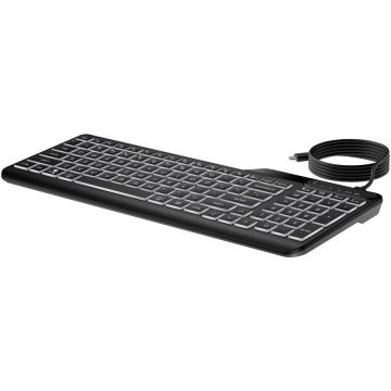 HP Tastatura cu fir HP 400 cu iluminare din spate - NRL, Negru