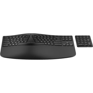 HP Tastatura wireless HP 960, Ergonomica, tastatura numerica, USB, QWERTY, Negru