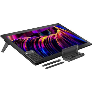 HUION Tableta grafica Huion Kamvas Pro 27 4K UHD cu ecran, stylus fara baterii PenTech 4.0, cu sticla gravata anti-orbire din a doua generatie, complet laminata, Negru