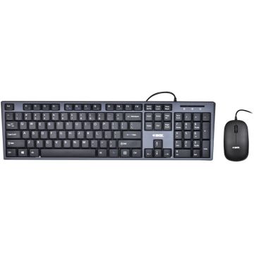 IBOX Kit Tastatura si Mouse iBox IKMS606, cu cablu, EN, Negru