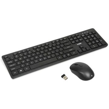 IBOX Set tastatura si mouse wireless iBOX IKM5010W, standard, 104 taste, Negru