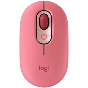 Logitech Mouse wireless Logitech Pop Heartbreaker, Ambidextru, Roz