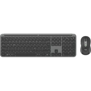 Logitech Set Tastatura si Mouse Logitech Mk950 Signature Slim, RF si Bluetooth, QWERTZ, Grafit