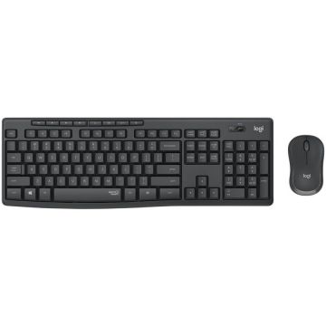 Logitech Set tastatura si mouse Logitech, wireless MK295 ,Layout Francez AZERTY, Negru