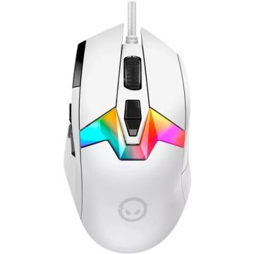 LORGAR Mouse Gaming Lorgar MSP80, Wired, USB, RGB, cu fir, 26000 dpi, Alb