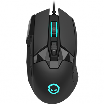 LORGAR Mouse Gaming Stricter 579, cu fir, 12000 dpi, 9 butoane rotire, Negru