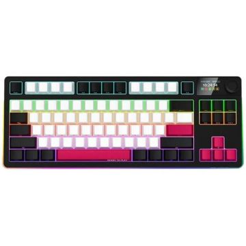LORGAR Tastatura Wireless Lorgar KBP70TKLW, RGB LED, USB/USB, Bluetooth, Negru - Rosu