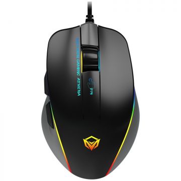 Meetion Mouse de gaming Meetion GM23, Iluminat RGB, 12800 cpi, 128 x 81 x 40 mm, Lungime cablu 1.8 m, Negru-Gri