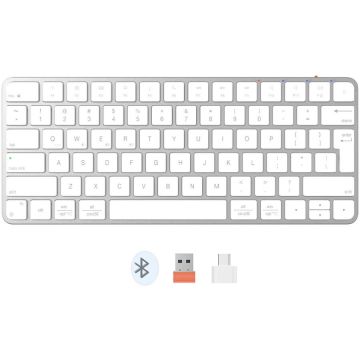 Meetion Tastatura bluetooth slim Meetion K210MW, Alb
