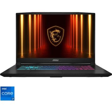 MSI Laptop Gaming MSI Katana 17 HX B14WFK, procesor Intel® Core i7-14650HX, 17.3 inch, QHD, 240Hz, IPS, 16GB DDR5 RAM, 1TB SSD, NVIDIA GeForce RTX 5060 8GB GDDR7, No OS, Negru