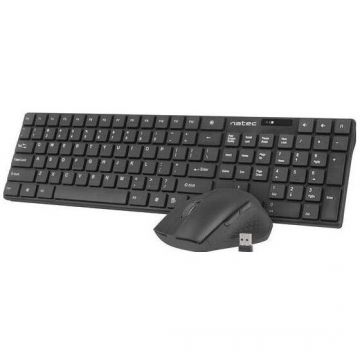 natec Set de tastatura cu membrana + mouse USB Natec NZB-1440, Bluetooth, negru, EN