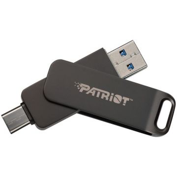 Patriot Memorie USB Patriot RAGE R550, 64GB, USB 3.2/USB-A + USB-C, Negru