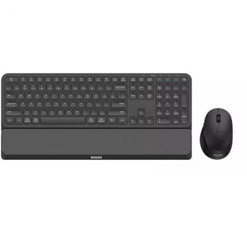 Philips Kit Wireless Tastatura si Mouse Philips SPT6607, Bluetooth, Negru