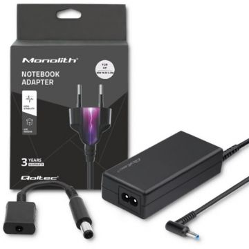 QOLTEC Incarcator laptop Qoltec 51728, pentru HP, 65W, 19.5V, 3.33A, protectie suprasarcina, Negru