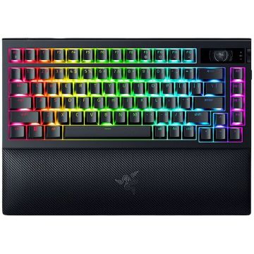 Razer Tastatura Razer BlackWidow V4 Pro 75% ISO, wireless, bluetooth, cu fir, switch Razer™ Mechanical Switches Gen-3 (Tactile), iluminare Razer Chroma™ RGB, Negru