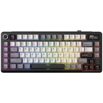 ROYAL&nbsp;KLUDGE Tastatura Gaming Royal Kludge RK-L75, Cream switch, iluminare RGB, Wired, Wireless 2.4Ghz, Bluetooth Multicolor