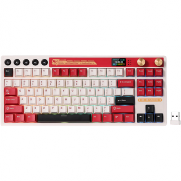 ROYAL&nbsp;KLUDGE Tastatura Gaming Royal Kludge RK-M87, Beige Switch, iluminare RGB, Wired, Wireless 2.4Gzh, Bluetooth (Multicolor)