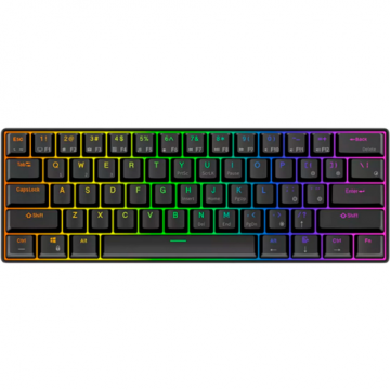 ROYAL&nbsp;KLUDGE Tastatura Gaming Royal Kludge RK61, Brown switch, iluminare RGB, Wired, Wireless 2.4Ghz, Bluetooth (Negru)