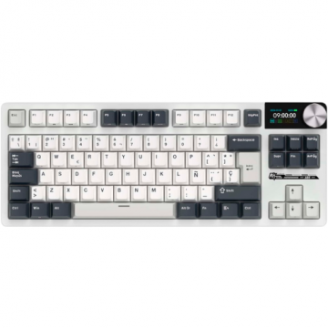 ROYAL&nbsp;KLUDGE Tastatura Gaming Royal Kludge S85, iluminare RGB, Wired, Wireless 2.4Ghz, Bluetooth, Beige Switch (Alb/Negru)