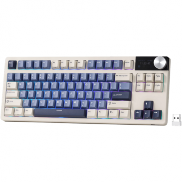 ROYAL&nbsp;KLUDGE Tastatura Gaming Royal Kludge S85, iluminare RGB, Wired, Wireless 2.4Ghz, Bluetooth (Bej/Albastru)