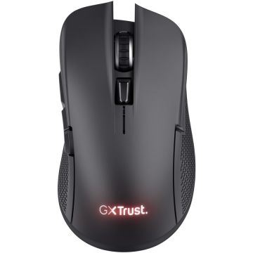 Trust Mouse wireless Trust GXT931 YBAR, 7200 DPI, reincarcabil USB-C, 6 butoane, Negru