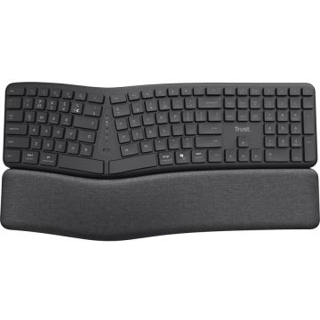 Trust Tastatura Trust Keyra, membrana, wireless RF + Bluetooth,1 11 taste, dimensiuni 455x229x51mm, Negru