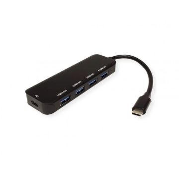 Value HUB USB-C 3.2 Gen 1 la 4 x USB-A + PD, Value 14.99.5038