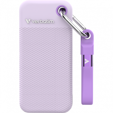 Verbatim Pocket SSD USB 3.2 Gen 2 1TB White/Purple Verbatiminclude doua carcase colorate