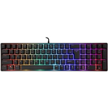White&nbsp;Shark Tastatura Gaming Mecanica White Shark GK-001114 Gladius-US, iluminare RGB, Layout International, USB 2.0, Negru