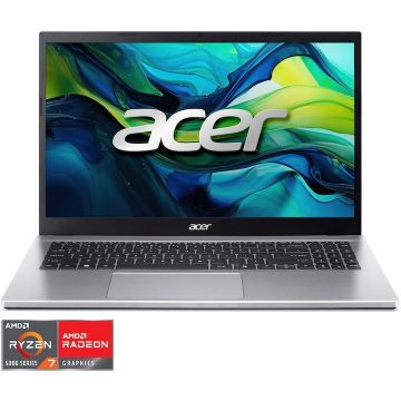 Acer Laptop Acer Aspire Go 15 AG15-42P-R696, procesor AMD Ryzen™ 7 5825U pana la 4.5GHz, 15.6 inch, Full HD, 16GB DDR4 RAM, 1TB SSD, Intel® UHD Graphics, No OS, Argintiu