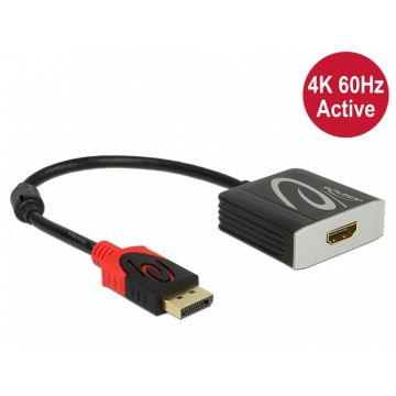 Adaptor Displayport 1.2 la HDMI T-M 4K 60 Hz Activ, Delock 62734