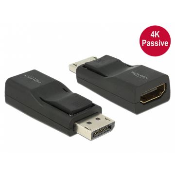 Adaptor Displayport 1.2 la HDMI T-M 4K Pasiv negru, Delock 65685